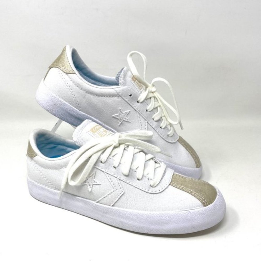 Converse Women 568901C Breakpoint Metallic Industrial Glam Low Top White Sneaker